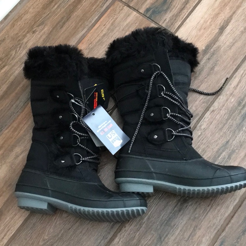 khombu Faux Fur TrimbWinter Boots Size 6 NWOT